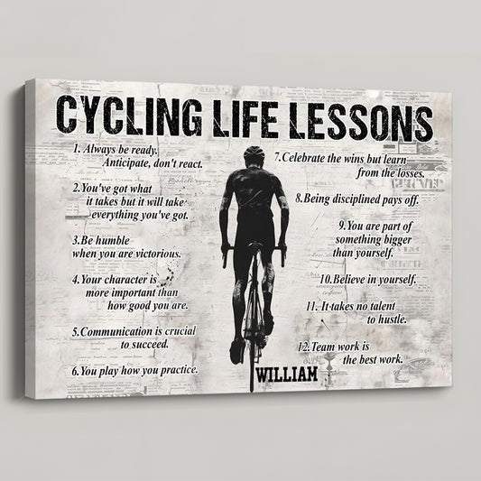 Personalized Cycling Life Lessons Poster / Canvas - Custom Gift For Cycling Lovers