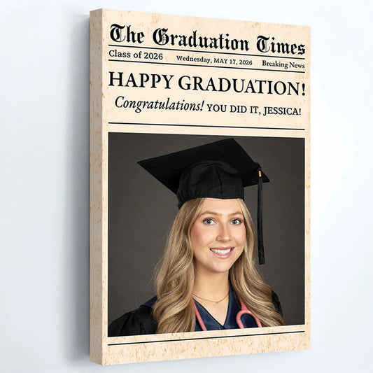 The Graduation Times - Personalized Canvas / Poster for Him or Her