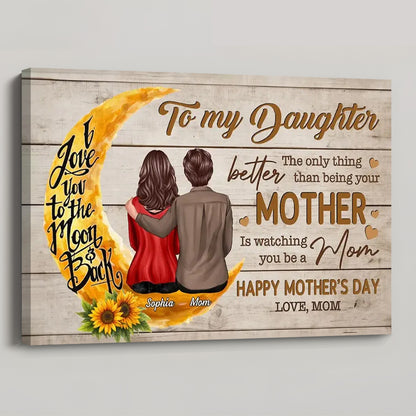 Sunflower Moon To My Daughter Happy Mother's Day - Personalized Poster - Mother's Day Gift For Daughter