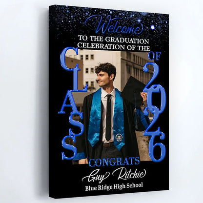 Personalized Graduation Welcome Canvas / Poster - Custom Photo - Graduation Gifts