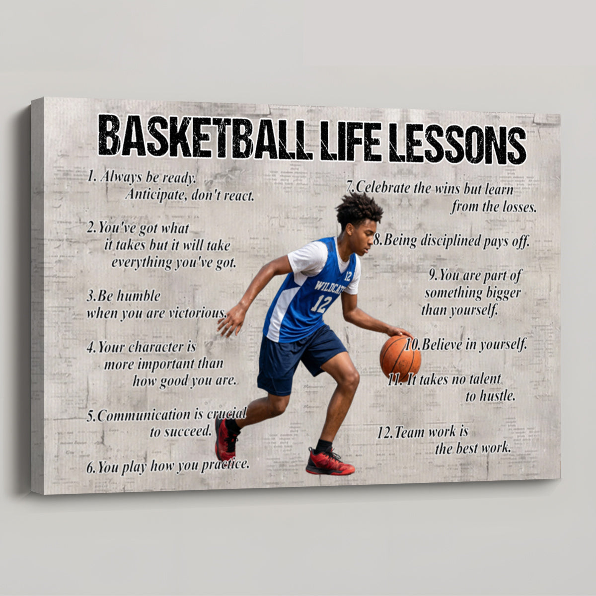 Basketball Life Lessons - Personalized Custom Poster / Canvas (Upload Photo)