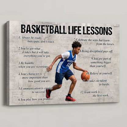 Basketball Life Lessons - Personalized Custom Poster / Canvas (Upload Photo)