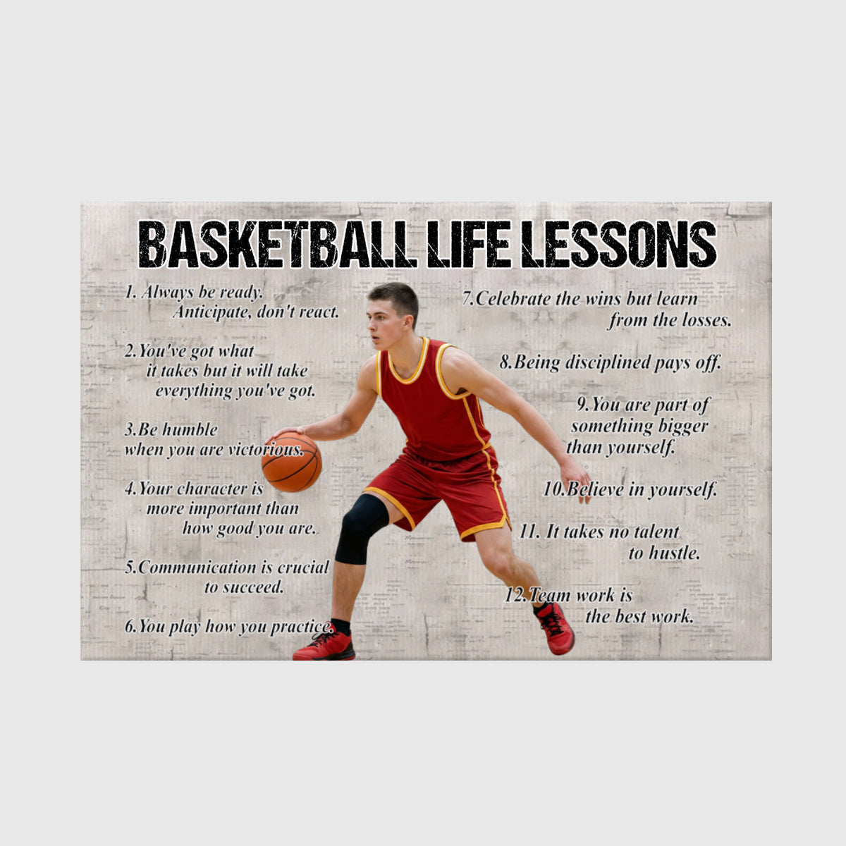 Basketball Life Lessons - Personalized Custom Poster / Canvas (Upload Photo)