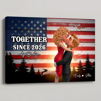 Proud Hero Couple Personalized Poster / Canvas - Custom Nation Flag Gift for Service Members