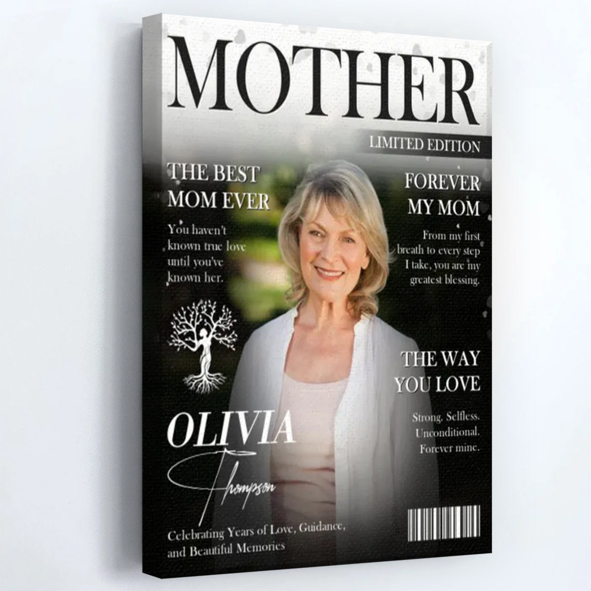 “Best Mom Ever” Personalized Magazine Canvas / Poster - Custom Photo Gift for Mother’s Day