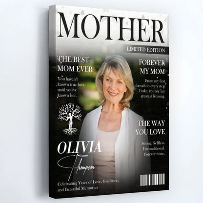 “Best Mom Ever” Personalized Magazine Canvas / Poster - Custom Photo Gift for Mother’s Day
