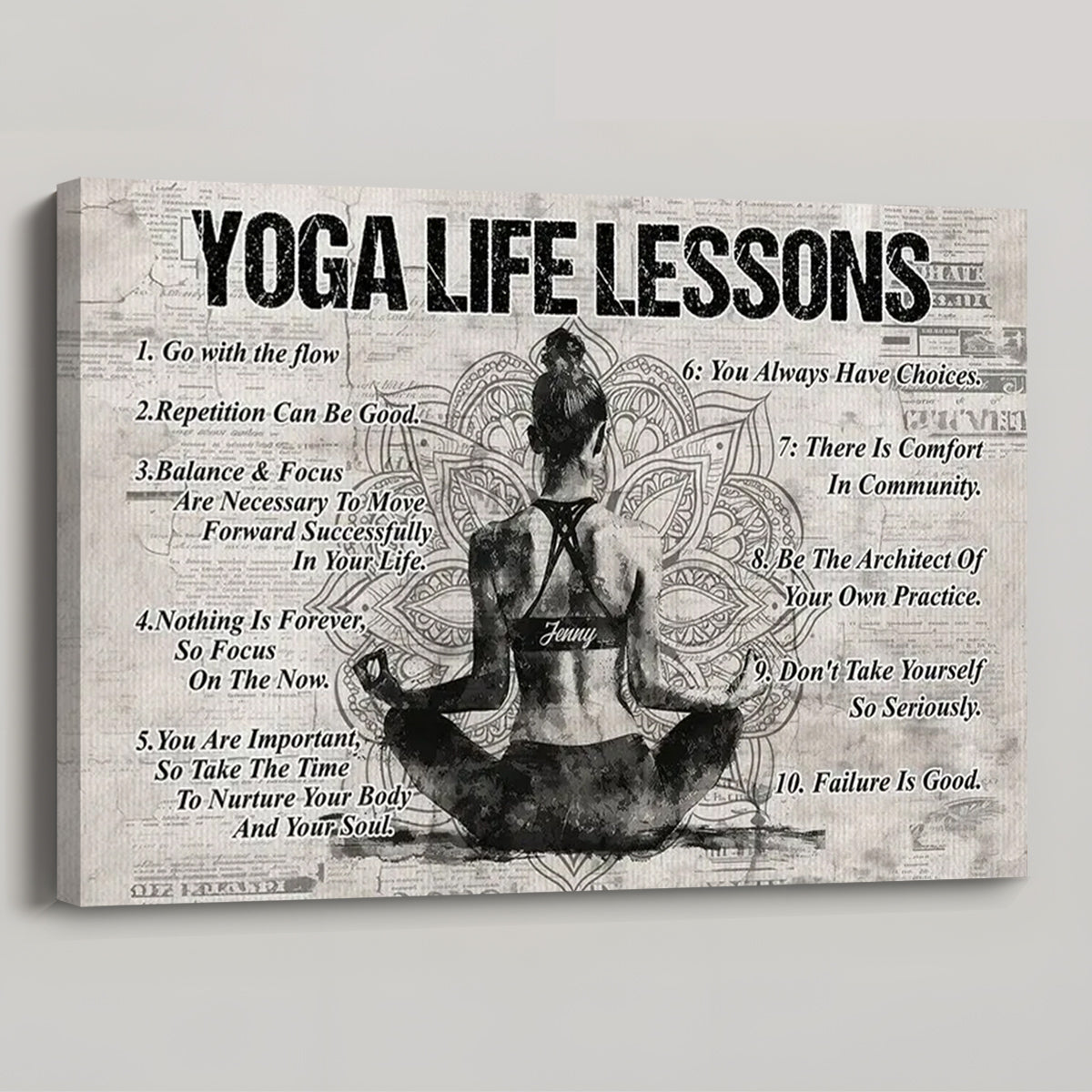 Personalized Yoga Life Lessons Poster / Canvas - Custom Gift For Yoga Lovers
