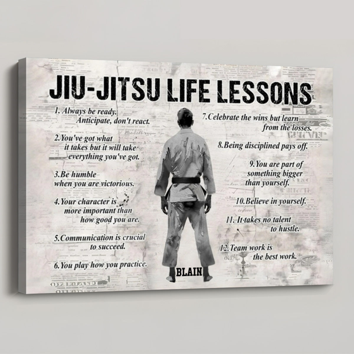 Personalized Jiu-Jitsu Life Lessons Poster / Canvas - Custom Gift For Jiu-Jitsu Lovers