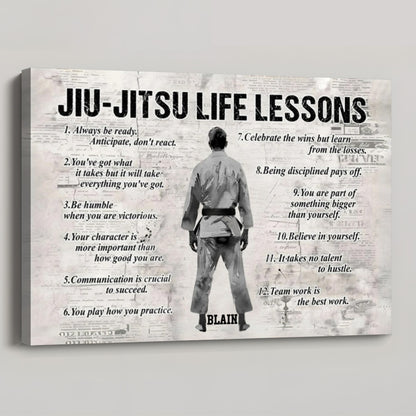 Personalized Jiu-Jitsu Life Lessons Poster / Canvas - Custom Gift For Jiu-Jitsu Lovers