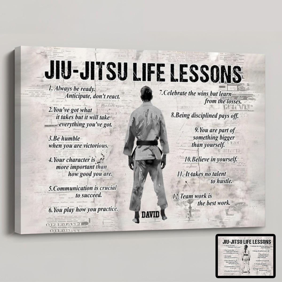 Personalized Jiu-Jitsu Life Lessons Poster / Canvas - Custom Gift For Jiu-Jitsu Lovers
