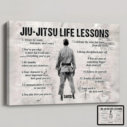 Personalized Jiu-Jitsu Life Lessons Poster / Canvas - Custom Gift For Jiu-Jitsu Lovers