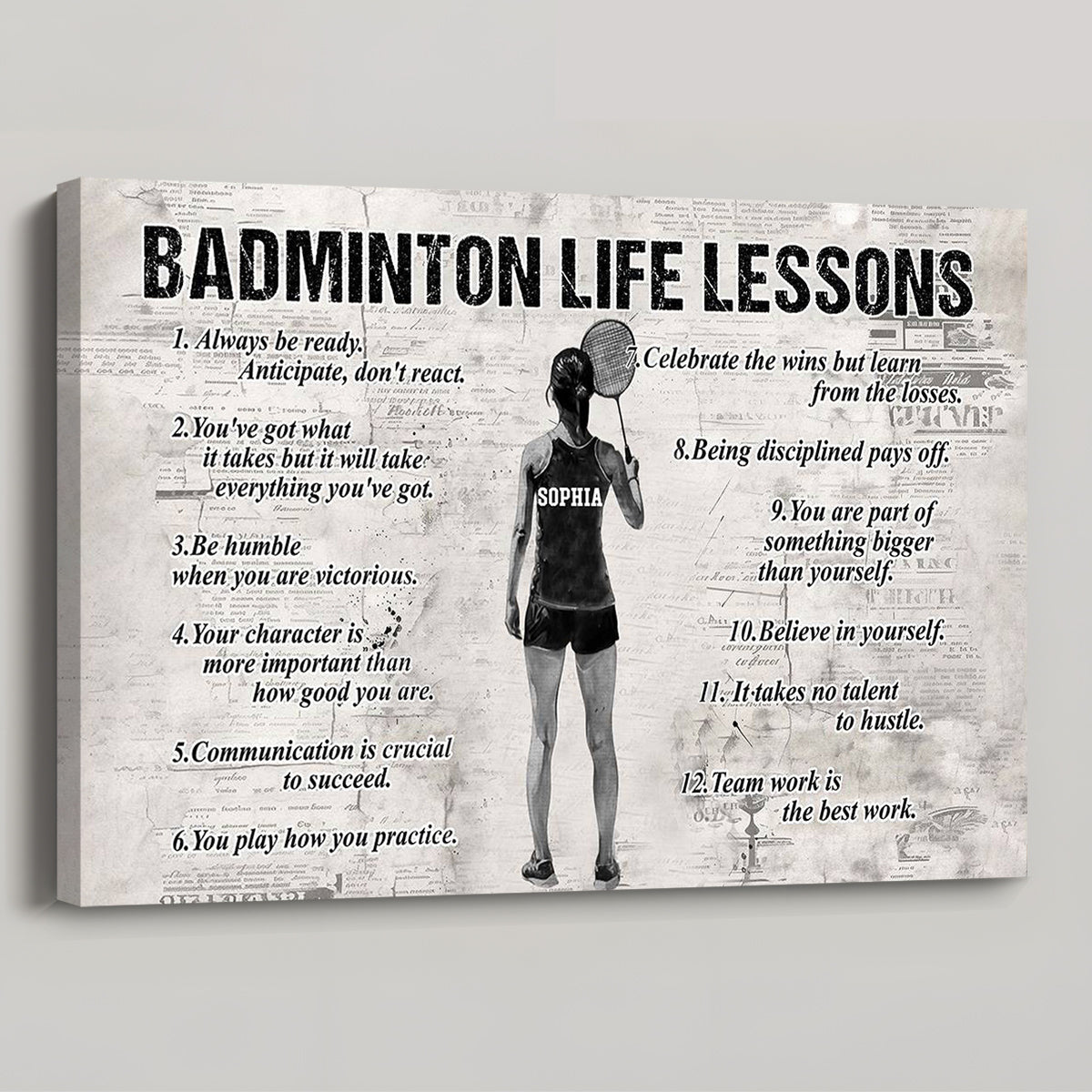 Personalized Badminton Life Lessons Poster / Canvas - Custom Gift For Badminton Lovers