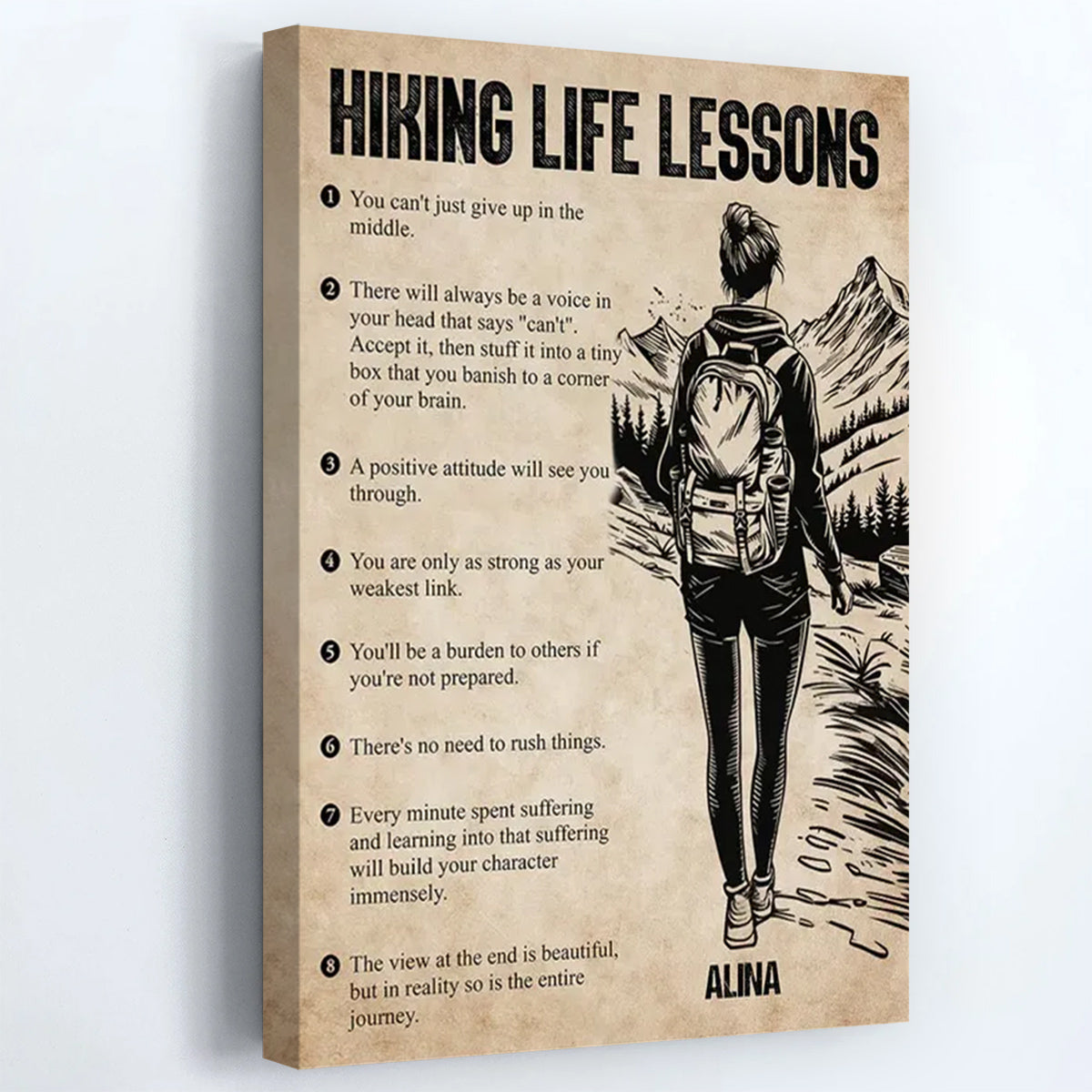 Personalized Hiking Life Lessons Poster / Canvas - Custom Gift For Hiking Lovers