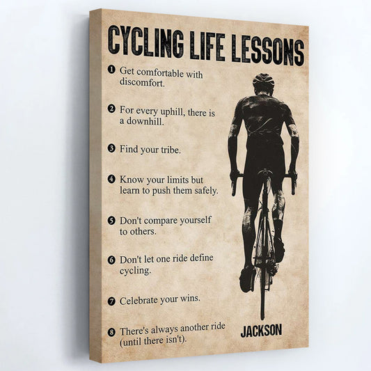 Personalized Cycling Life Lessons Poster / Canvas - Custom Gift For Cycling Lovers