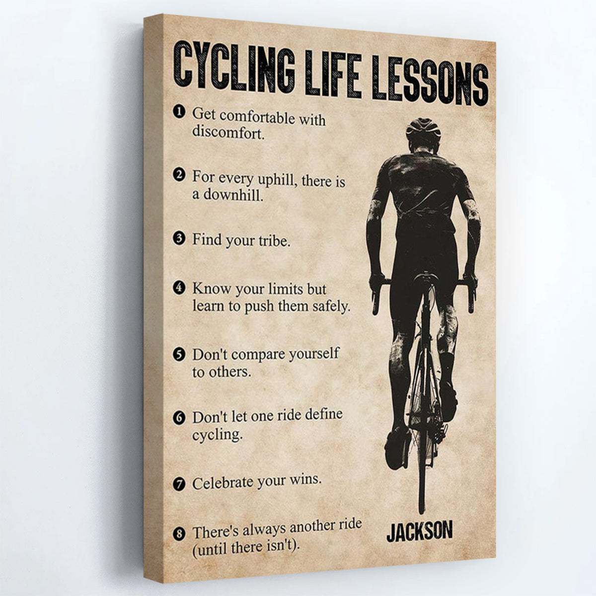 Personalized Cycling Life Lessons Poster / Canvas - Custom Gift For Cycling Lovers