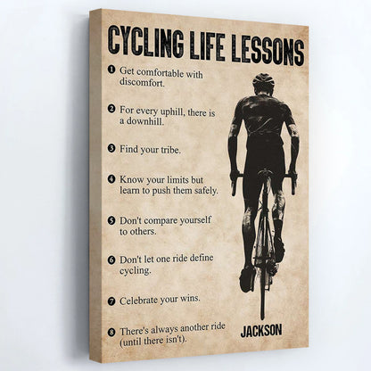 Personalized Cycling Life Lessons Poster / Canvas - Custom Gift For Cycling Lovers