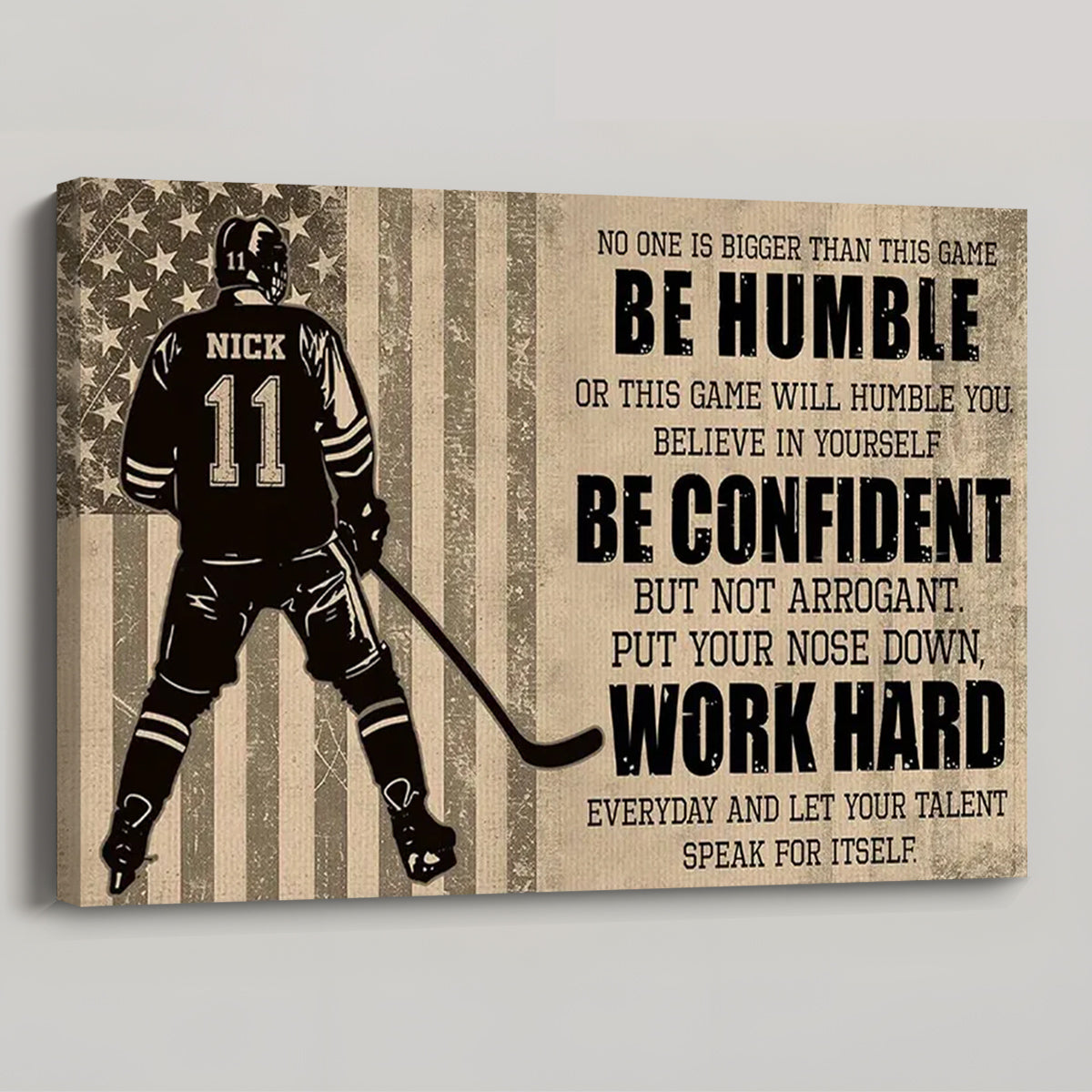 Personalized Hockey Life Lessons Poster / Canvas - Custom Gift For Hockey Lovers