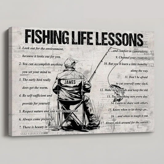 Personalized Fishing Life Lessons Poster / Canvas - Custom Gift For Fishing Lovers