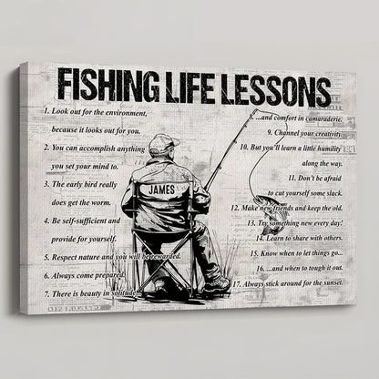 Personalized Fishing Life Lessons Poster / Canvas - Custom Gift For Fishing Lovers