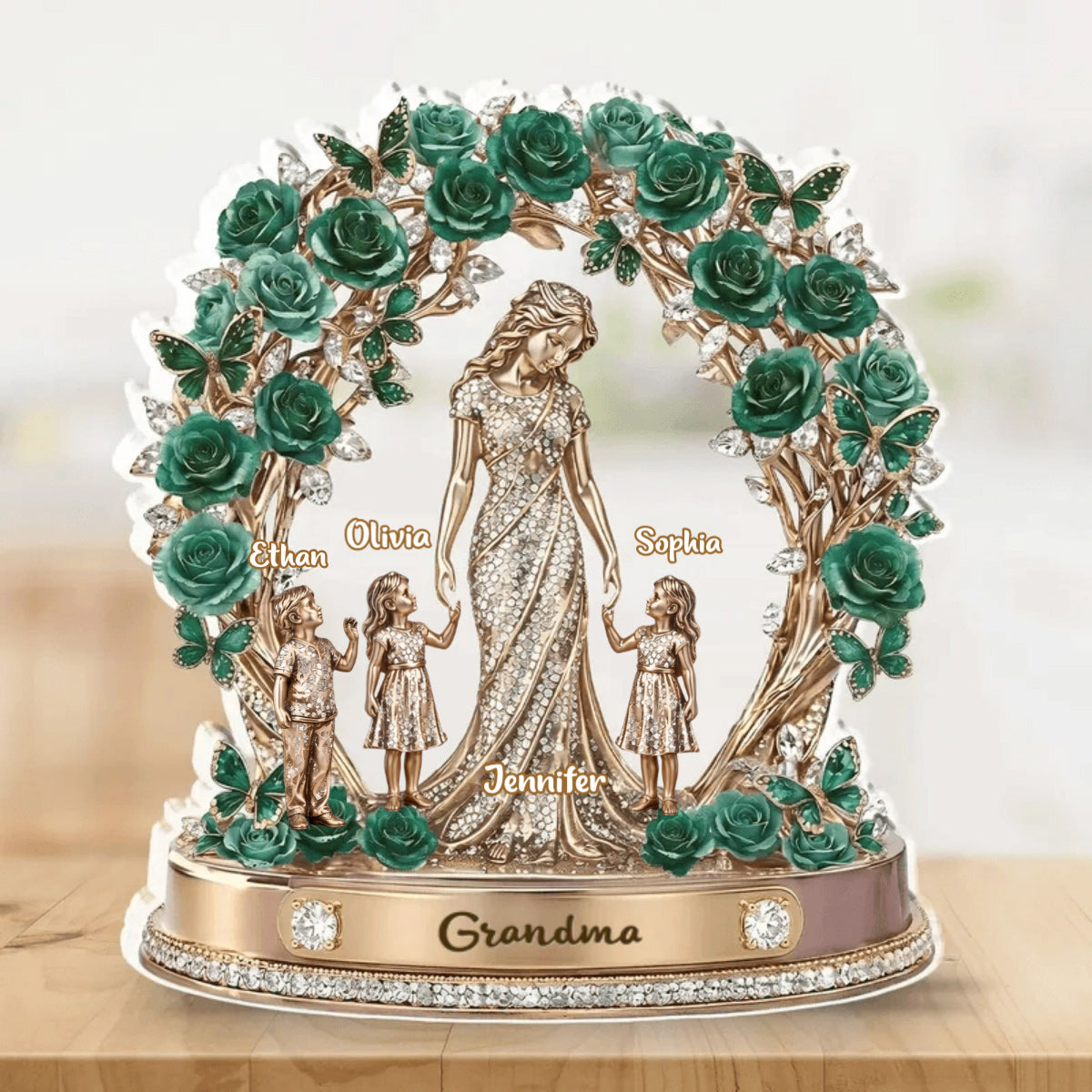 “Love My Kids & Grandkids” - Personalized Acrylic Plaque for Mom & Grandma