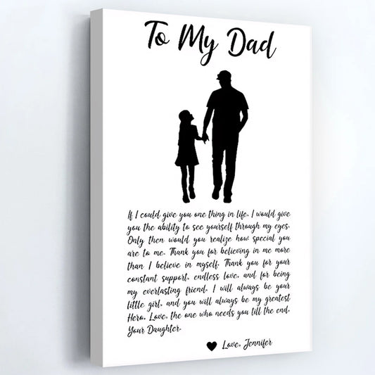 “To My Dad” Personalized Canvas / Poster - Custom Sentimental Gift from Daughter