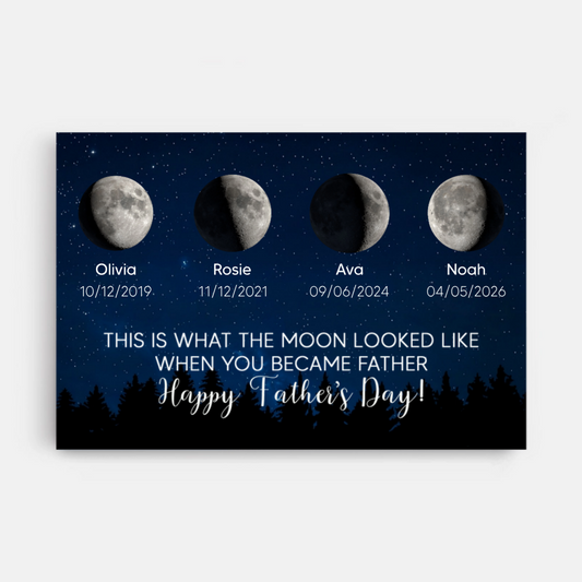 Personalized Moon Phases Canvas / Poster - Custom Father’s Day Gift