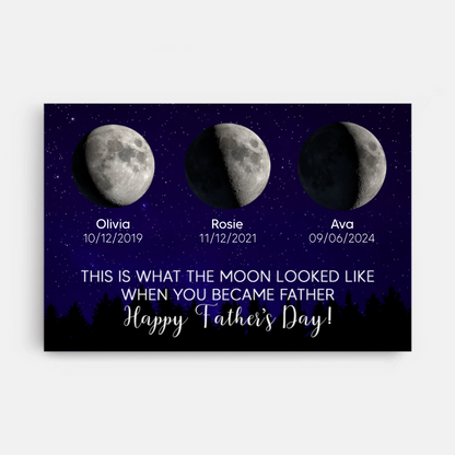 Personalized Moon Phases Canvas / Poster - Custom Father’s Day Gift