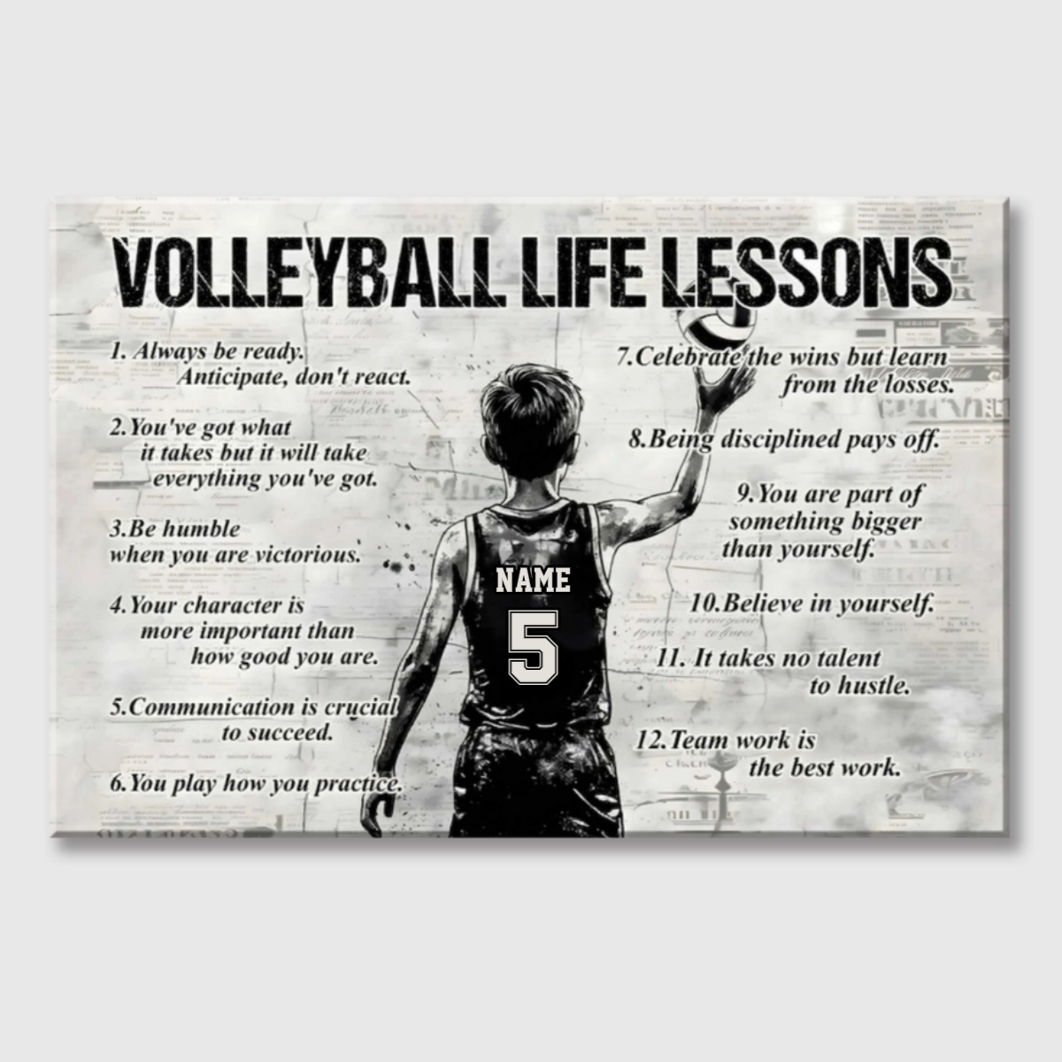 Volleyball Life Lessons - Personalized Canvas / Poster for Kids