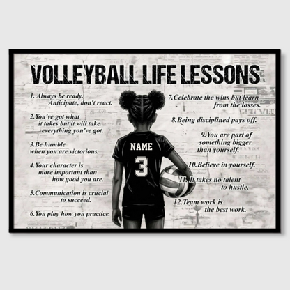 Volleyball Life Lessons - Personalized Canvas / Poster for Kids