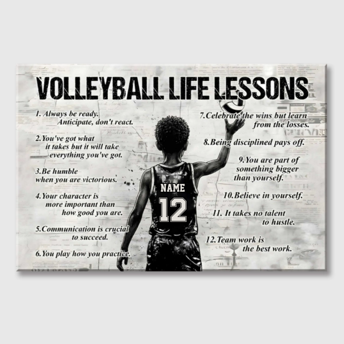 Volleyball Life Lessons - Personalized Canvas / Poster for Kids