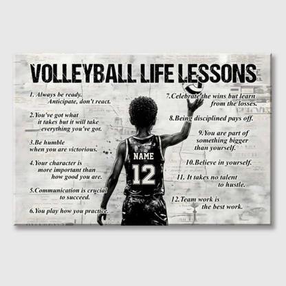 Volleyball Life Lessons - Personalized Canvas / Poster for Kids