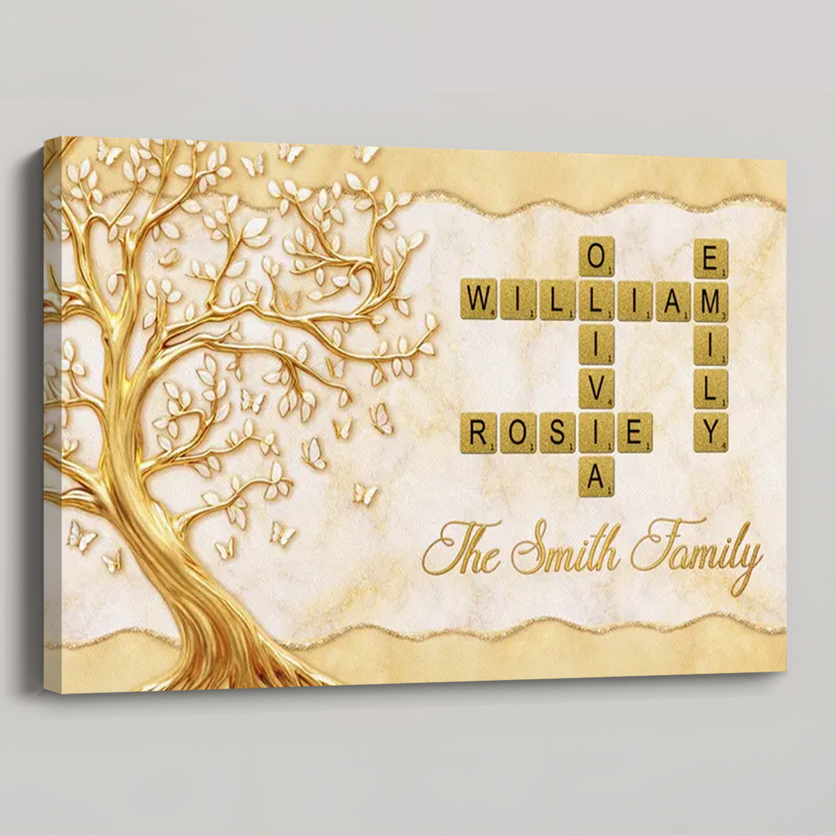 Personalized Family Crossword Canvas / Poster - Custom Gift for Family