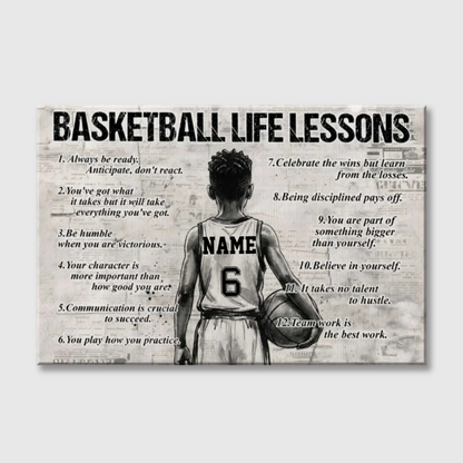 Basketball Life Lessons - Personalized Canvas / Poster for Kids