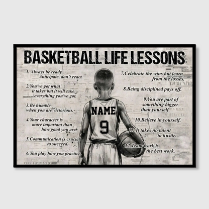 Basketball Life Lessons - Personalized Canvas / Poster for Kids