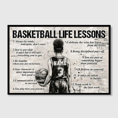 Basketball Life Lessons - Personalized Canvas / Poster for Kids