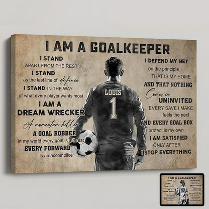 Personalized Soccer Goalkeeper Poster / Canvas - Gift For Soccer Lovers