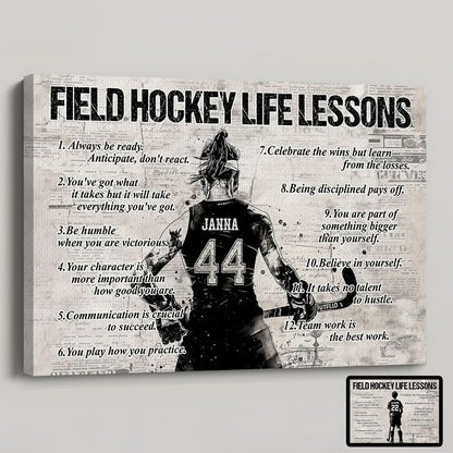 Personalized Field Hockey Life Lessons Poster / Canvas - Gift For Field Hockey Lovers