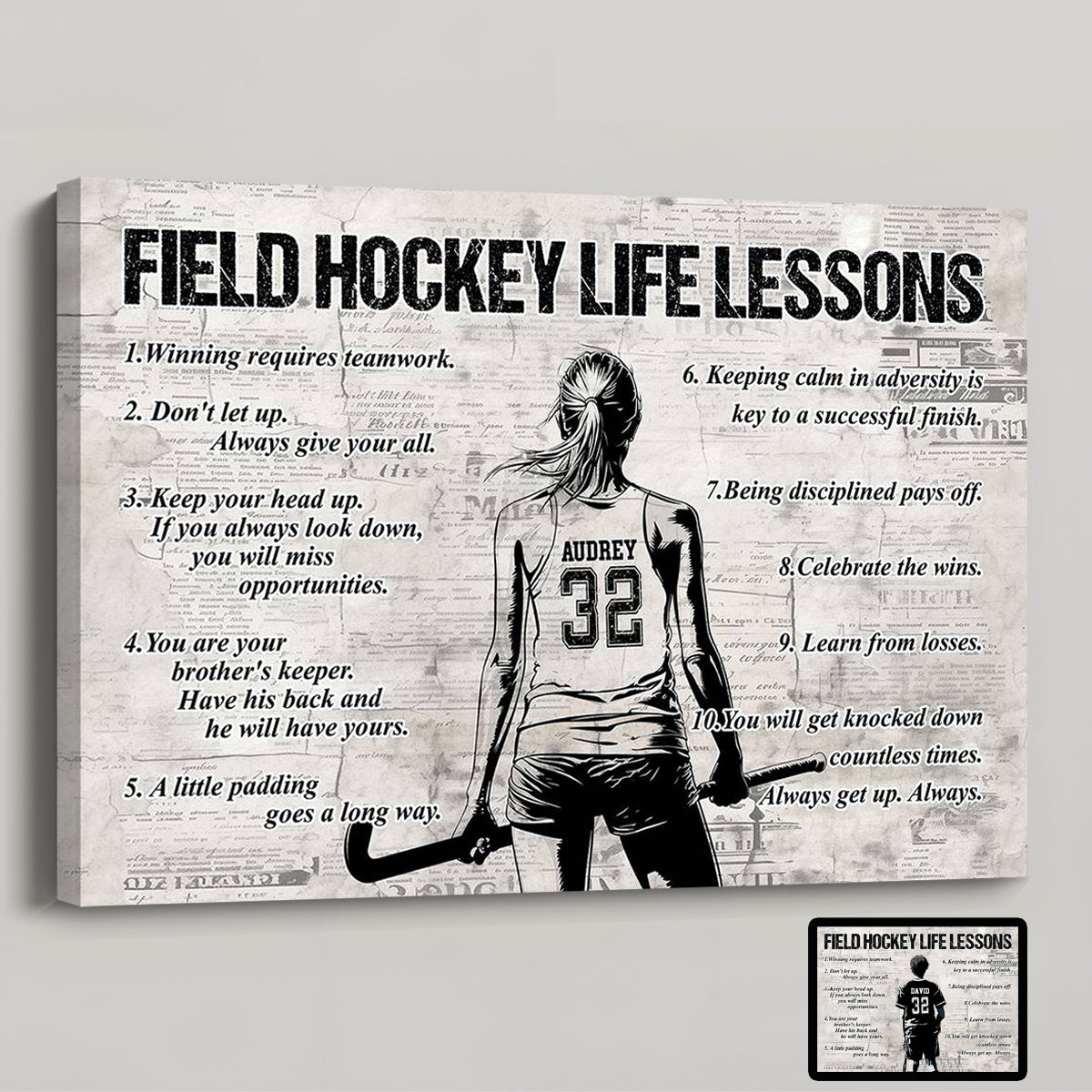 Personalized Field Hockey Life Lessons Poster / Canvas - Gift For Field Hockey Lovers & Players