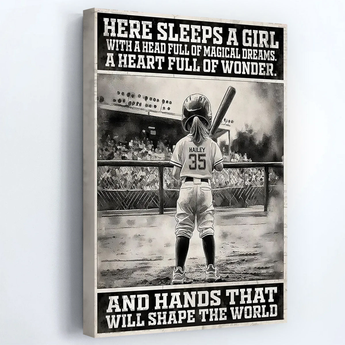 Personalized Softball Girl Poster / Canvas - Custom Gift For Softball Players