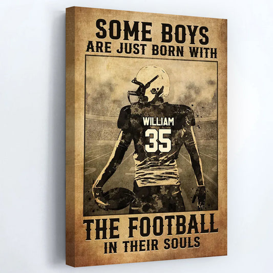 Train Hard - Personalized Football Poster / Canvas
