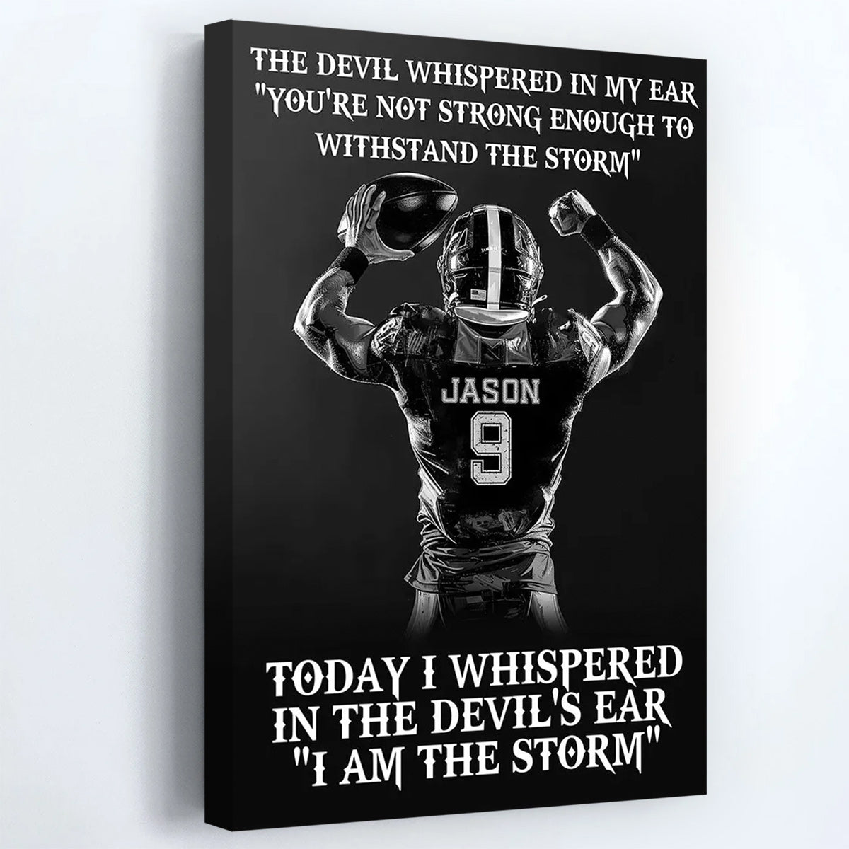 Personalized I Am The Storm Football Poster / Canvas - Custom Gift For Football Lovers