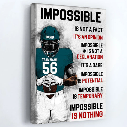Personalized Football Canvas / Poster - Custom Gift for Football Fans