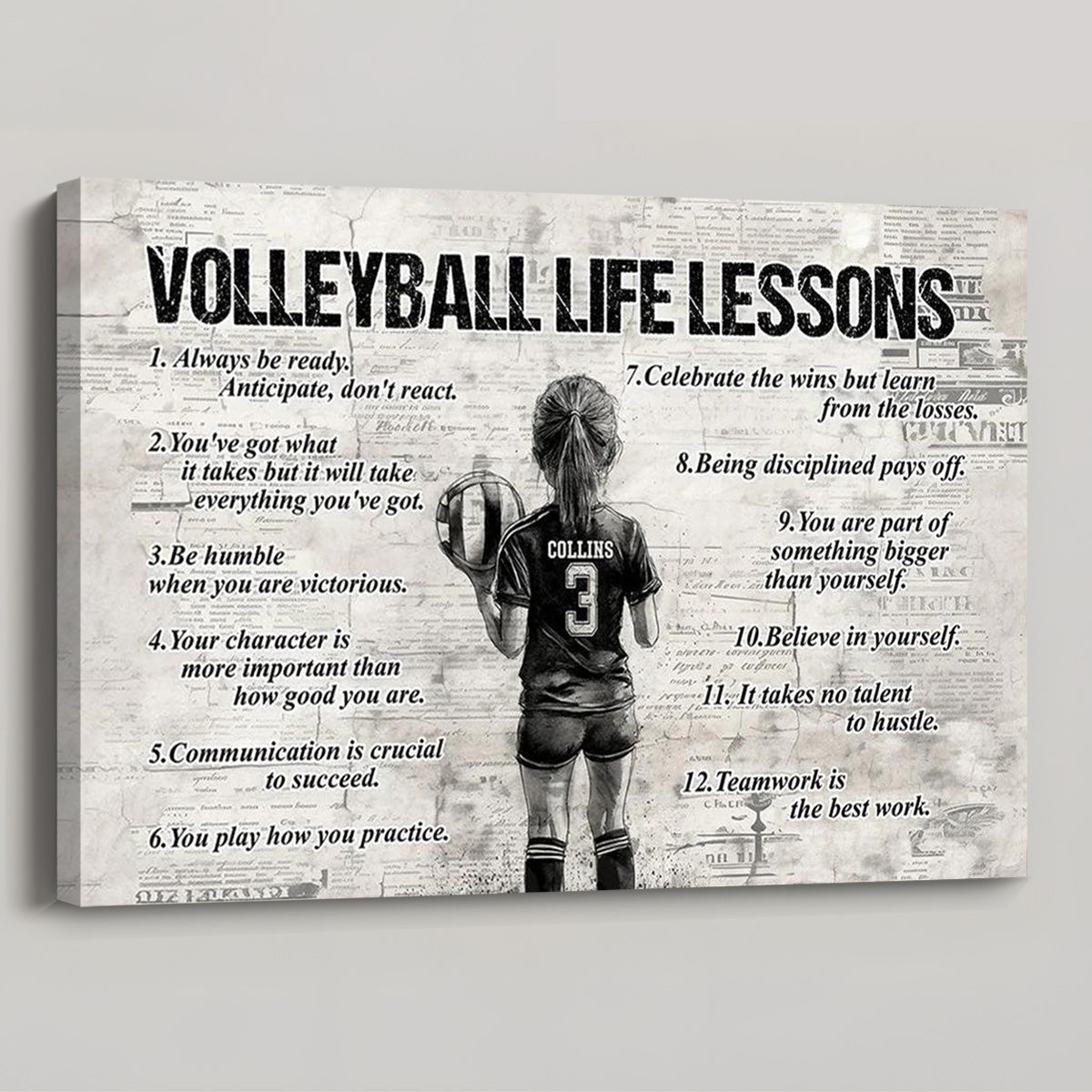Personalized Volleyball Life Lessons Canvas / Poster - Gift for Girls & Volleyball Lovers