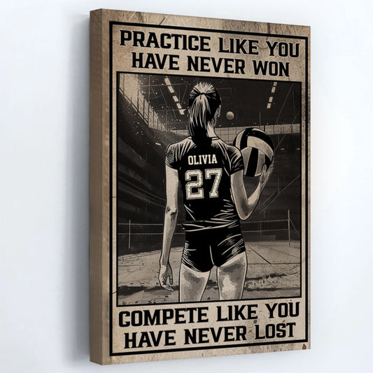 Personalized Volleyball Motivation Poster / Canvas - Gift For Volleyball Lover