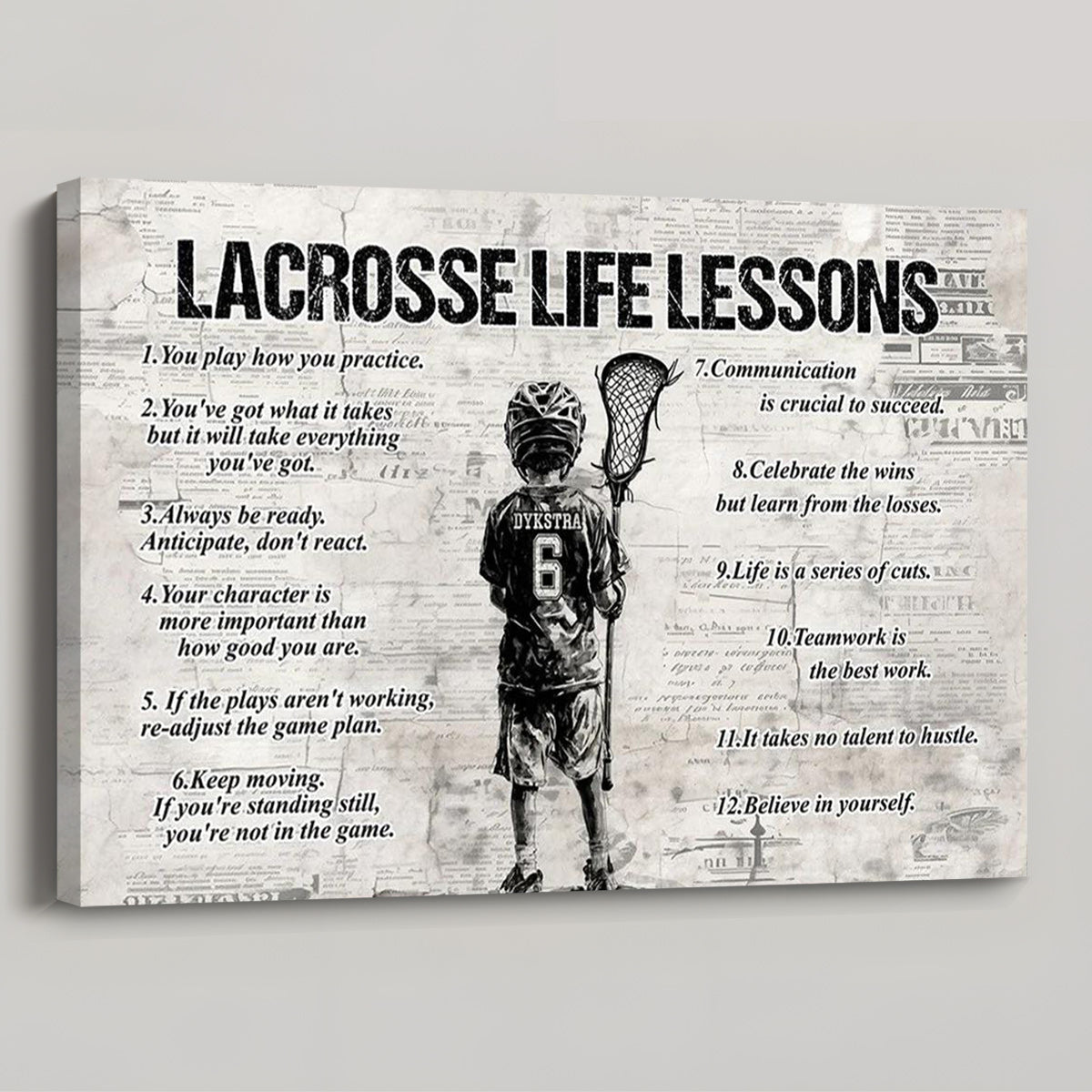 Personalized Lacrosse Life Lessons Kid Poster / Canvas - Custom Gift For Lacrosse Lovers