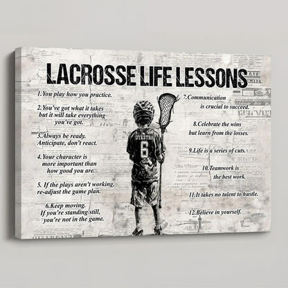 Personalized Lacrosse Life Lessons Kid Poster / Canvas - Custom Gift For Lacrosse Lovers