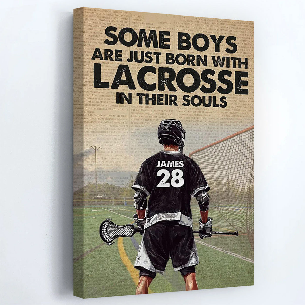 “Born With Lacrosse In Their Souls” Poster / Canvas - Personalized Gift for Boys & Players