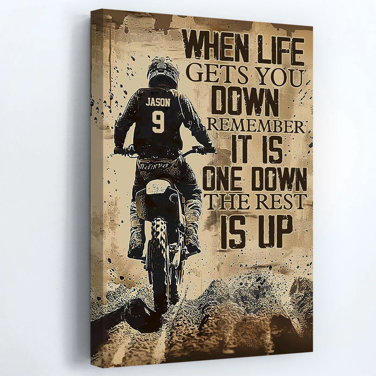 When Life Gets You Down Remember - Personalized Dirt Bike Poster / Canvas