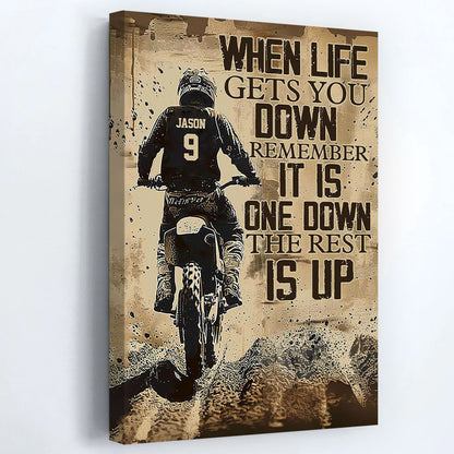 When Life Gets You Down Remember - Personalized Dirt Bike Poster / Canvas