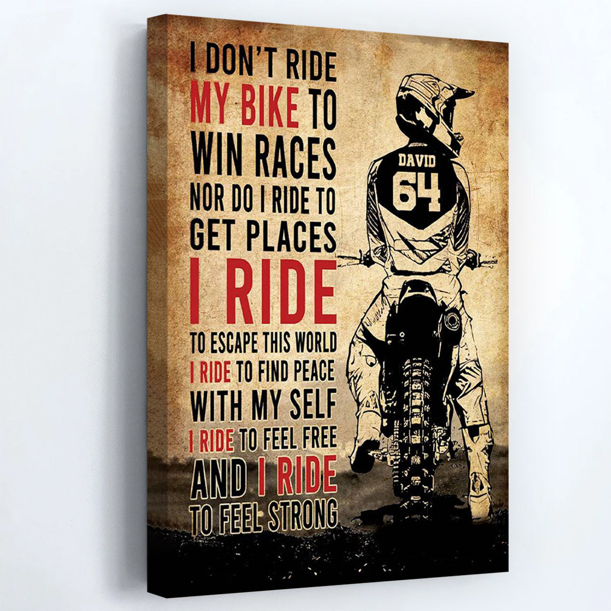 Personalized Motocross Name & Number Poster / Canvas - Gift for Motocross Lovers